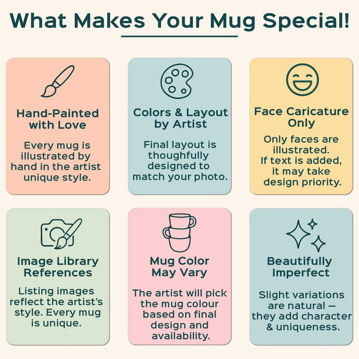 Photo Personalized Hand-Painted Pop Art Illustrated Caricature Mug | 300 ML