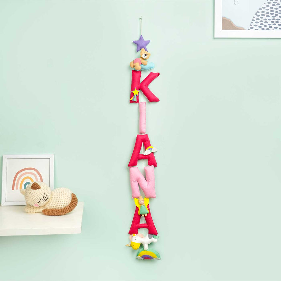 Handcrafted Personalized Unicorn Themed Bunting For Kids 1 - Hanging from Wall Hook