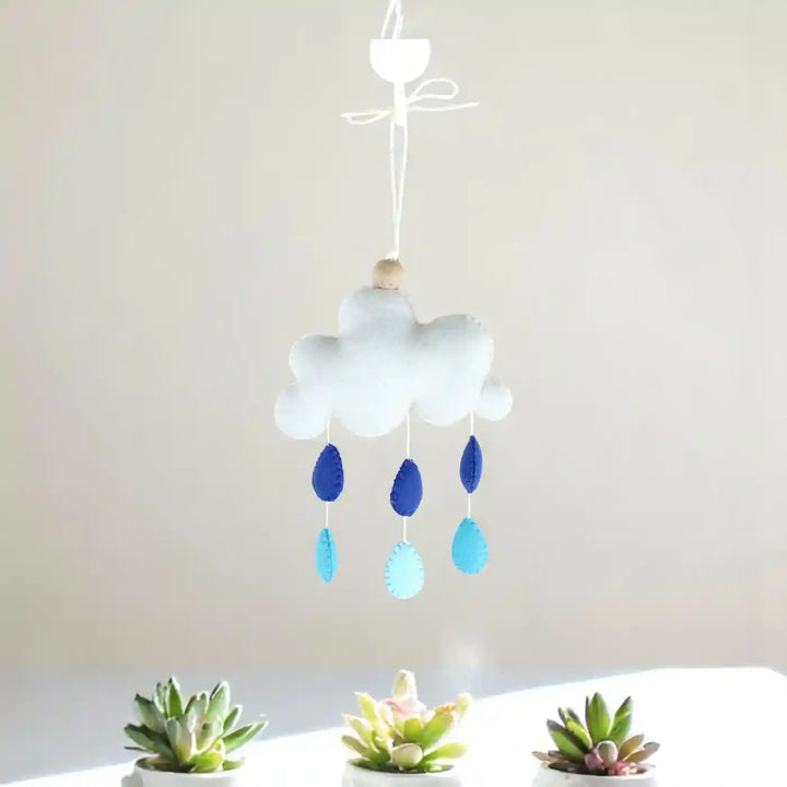 Handmade Rain Cloud Felt Hanging For Kids