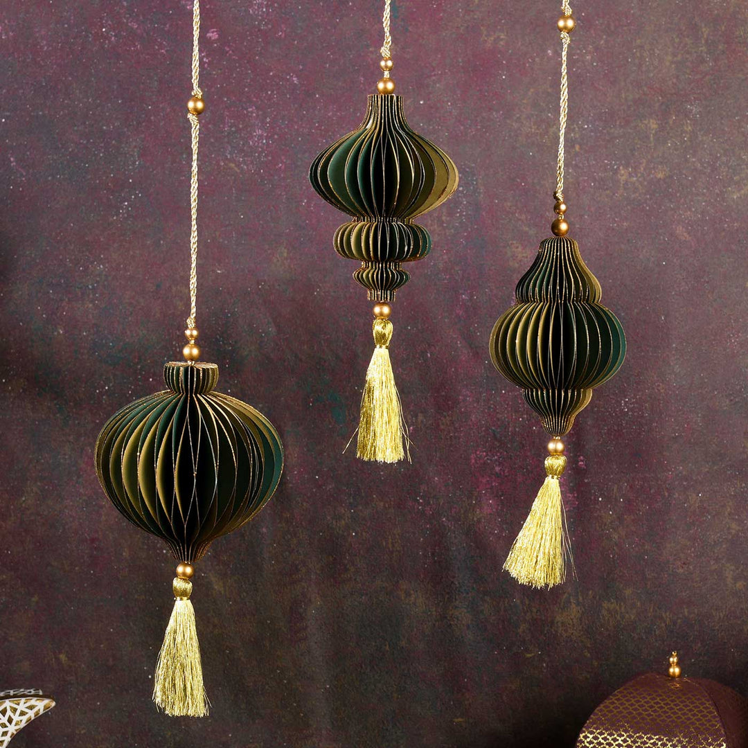 Handmade Eid Ornament Paper Hanging | Set Of 3