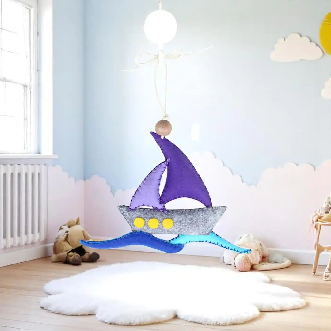 Handmade Boat Felt Hanging For Kids
