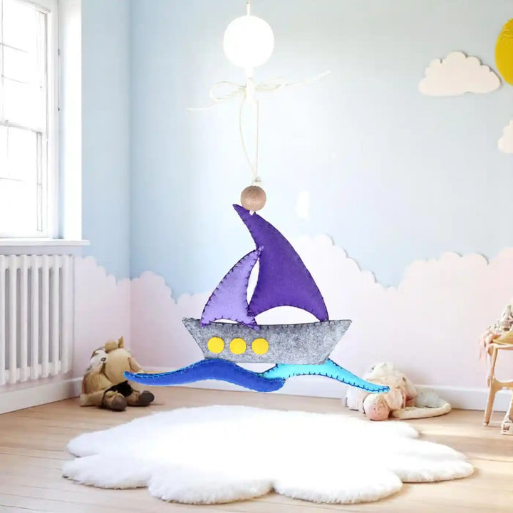 Handmade Boat Felt Hanging For Kids