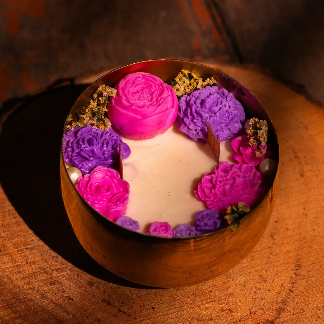 3 Inch | Handmade Floral Soy Wax Scented Urli Diya