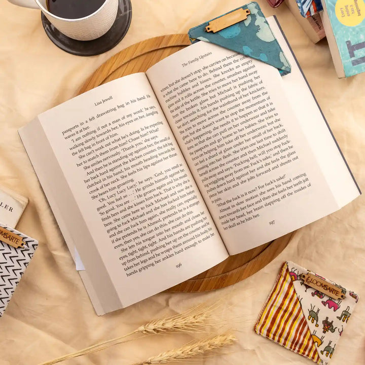 Handmade Green Lagoon Cotton Ecofriendly Square Bookmark | 3 x 3 inch