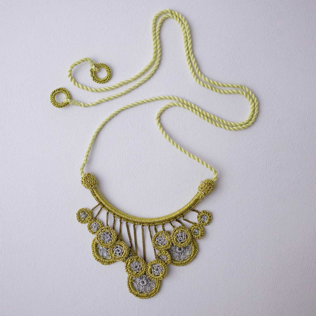 Handmade Crochet Shimmer Araa Necklace