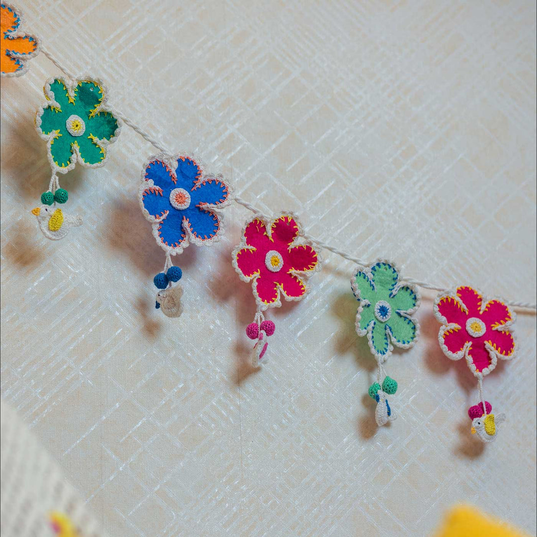 Handmade Crochet Floral Mania Design Bunting