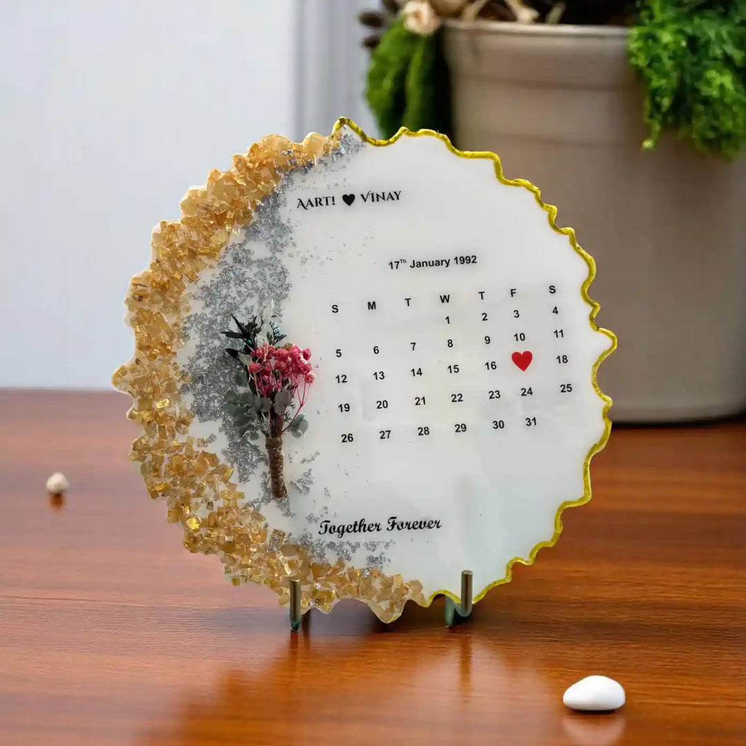 Personalized Handmade Anniversary Theme Resin Decorative Plaque