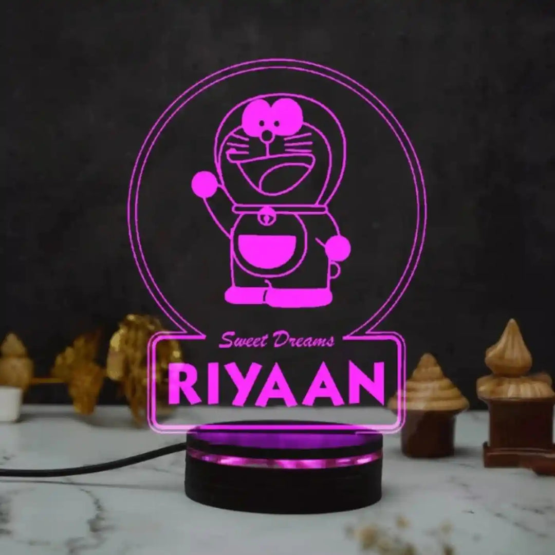 Personalized Engraved Doremon Theme Acrylic Table Lamp