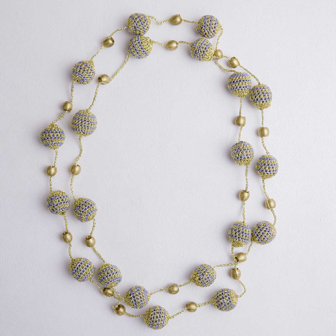 Handmade Crochet Mint Silver Beads Nakshatra Moon Necklace