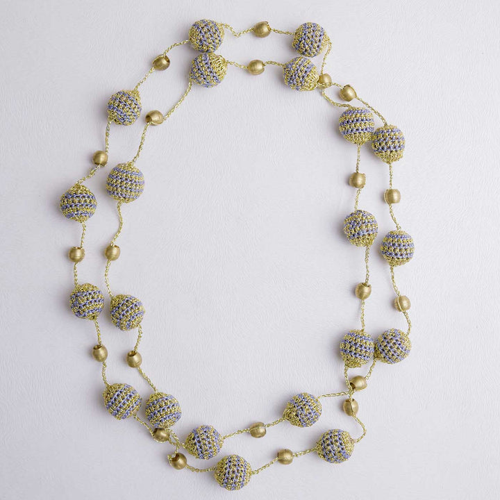 Handmade Crochet Mint Silver Beads Nakshatra Moon Necklace