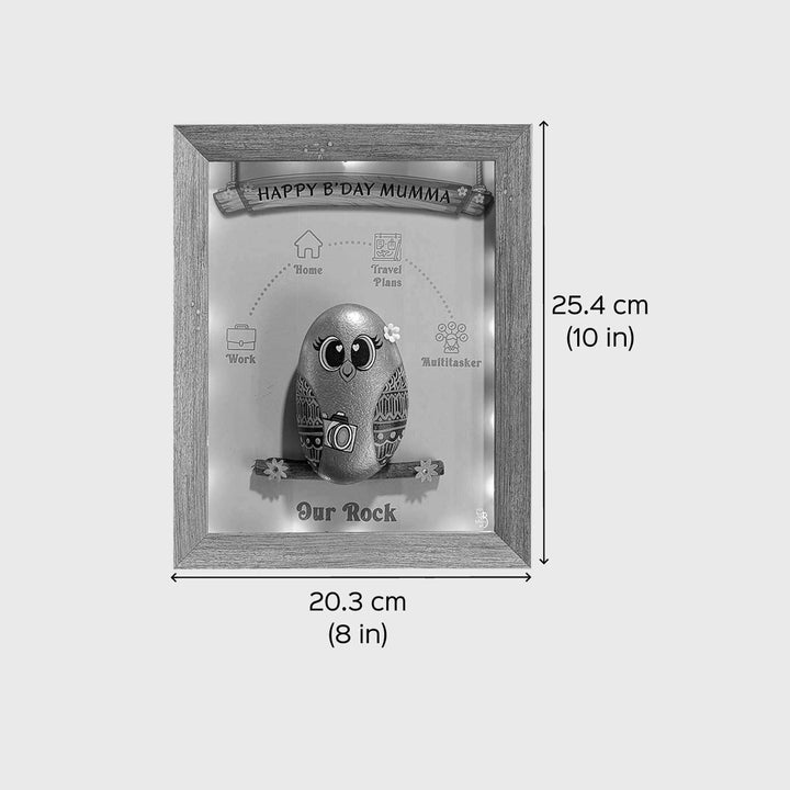 Personalized Hand-Painted Pebble Art Single Owl Wooden Decorative Plaque