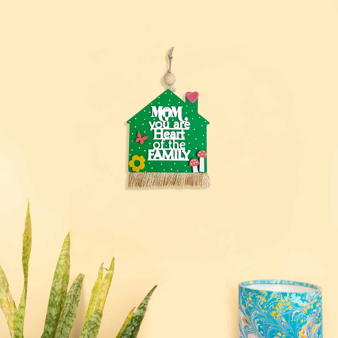Handmade Heart Of The Family Theme Mdf Wood Hanging For Mothers