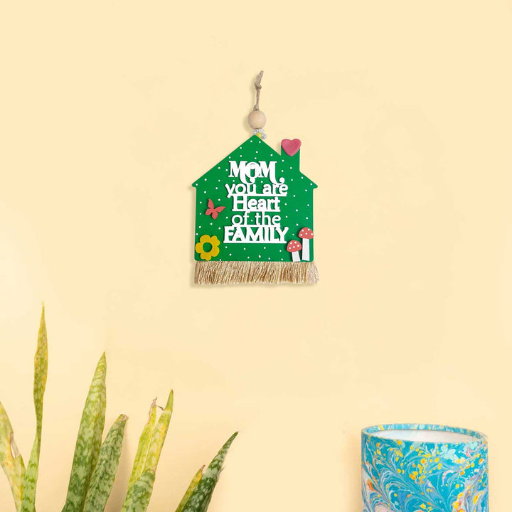 Handmade Heart Of The Family Theme Mdf Wood Hanging For Mothers