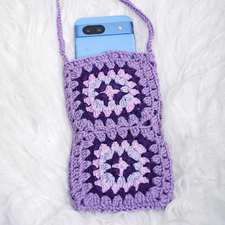 Handmade Crochet The Lavender Cotton Mobile Sling Bag