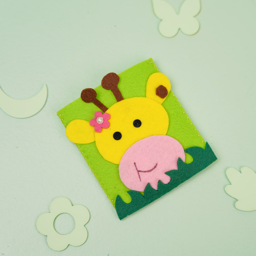 Handmade Giraffe Theme Felt Kids Roli Chawal Pouch