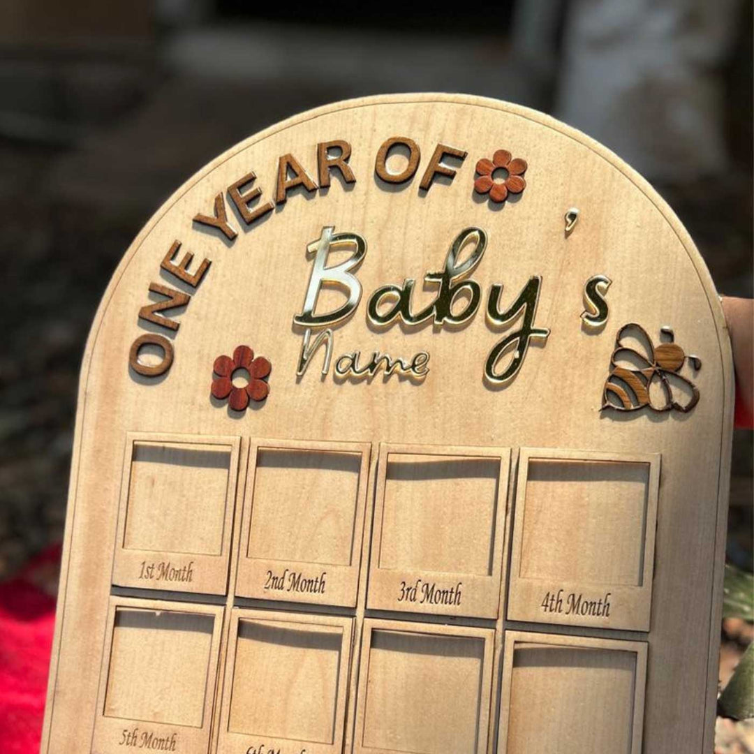 Photo Personalized One year Wooden Frame For New Born