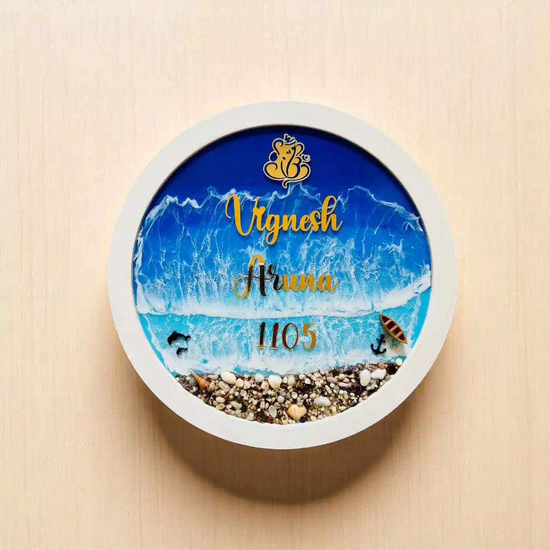 Personalized 3D Ocean Theme Resin Name Plate