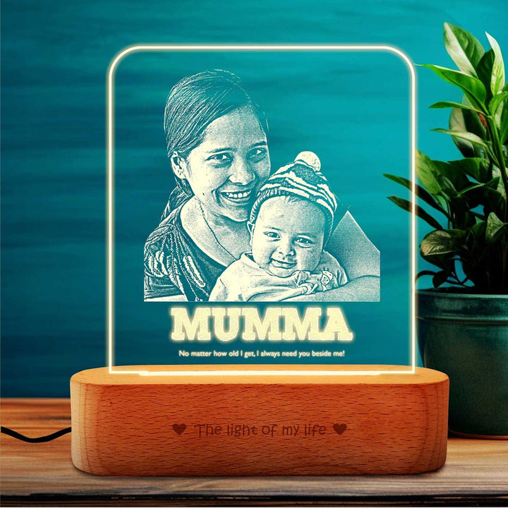 Photo Personalized "Mumma" Engraved Acrylic Lamp For Mothers