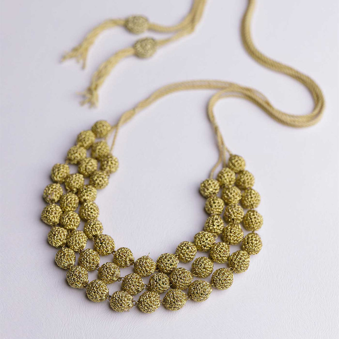 Handmade Crochet Gold Aadya Necklace