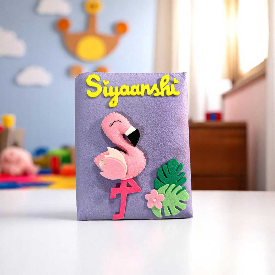 Personalized 3D Flamingo Theme Felt Photo Album For Kids