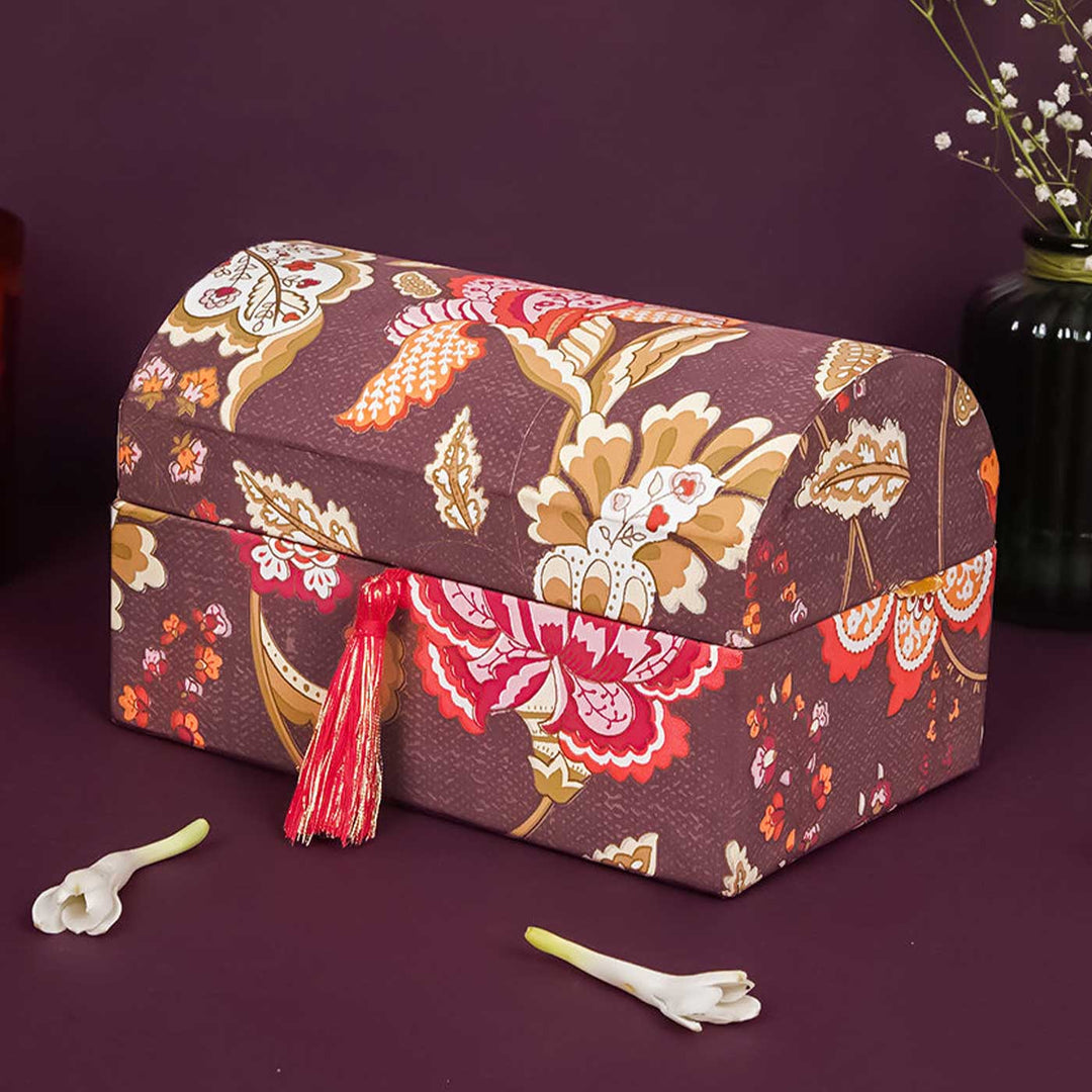Handmade Jamavar Small Sandook Paper Gift Box