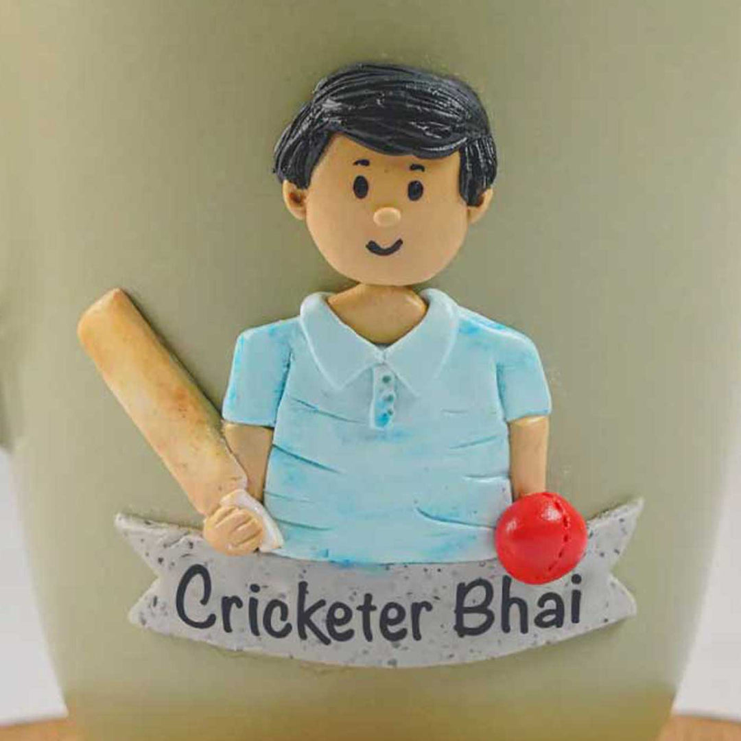 Personalized Handmade Polymer Clay Sports Bro Theme Ceramic Mug