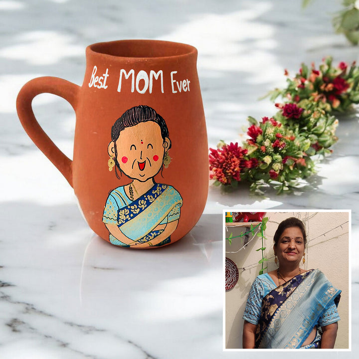 Personalised Terracotta Mugs with Photo Based Caricatures