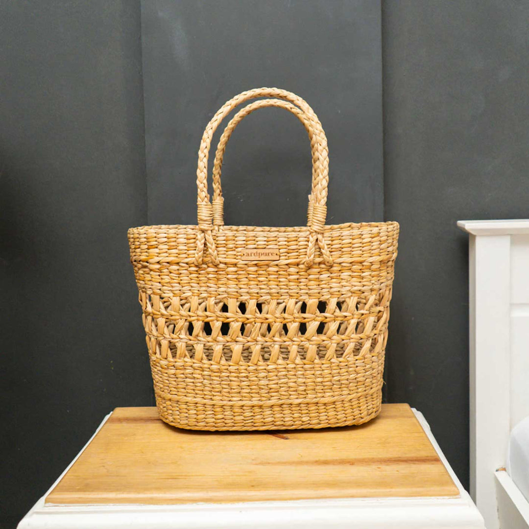 Handmade Water Reed Beach Tote Bag