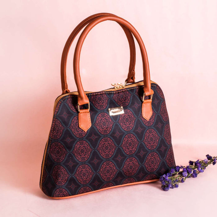 Regal Damask Vegan Leather Handbag