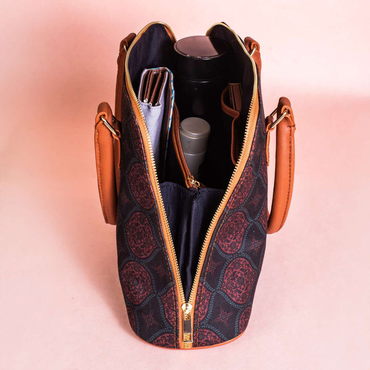 Regal Damask Vegan Leather Handbag