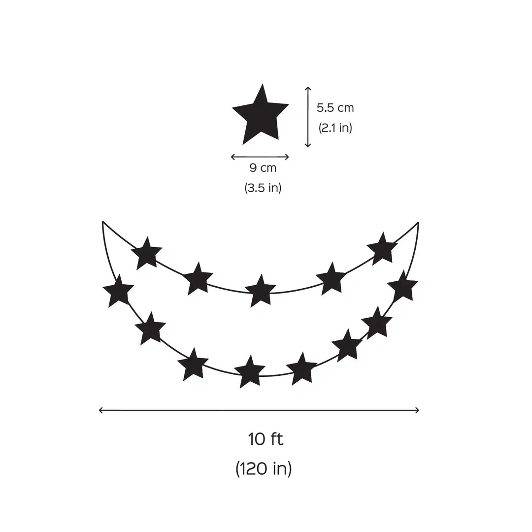 Golden Stars Theme Paper Bunting