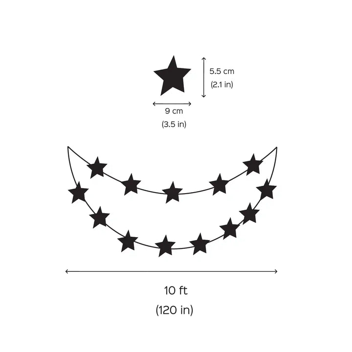 Golden Stars Theme Paper Bunting