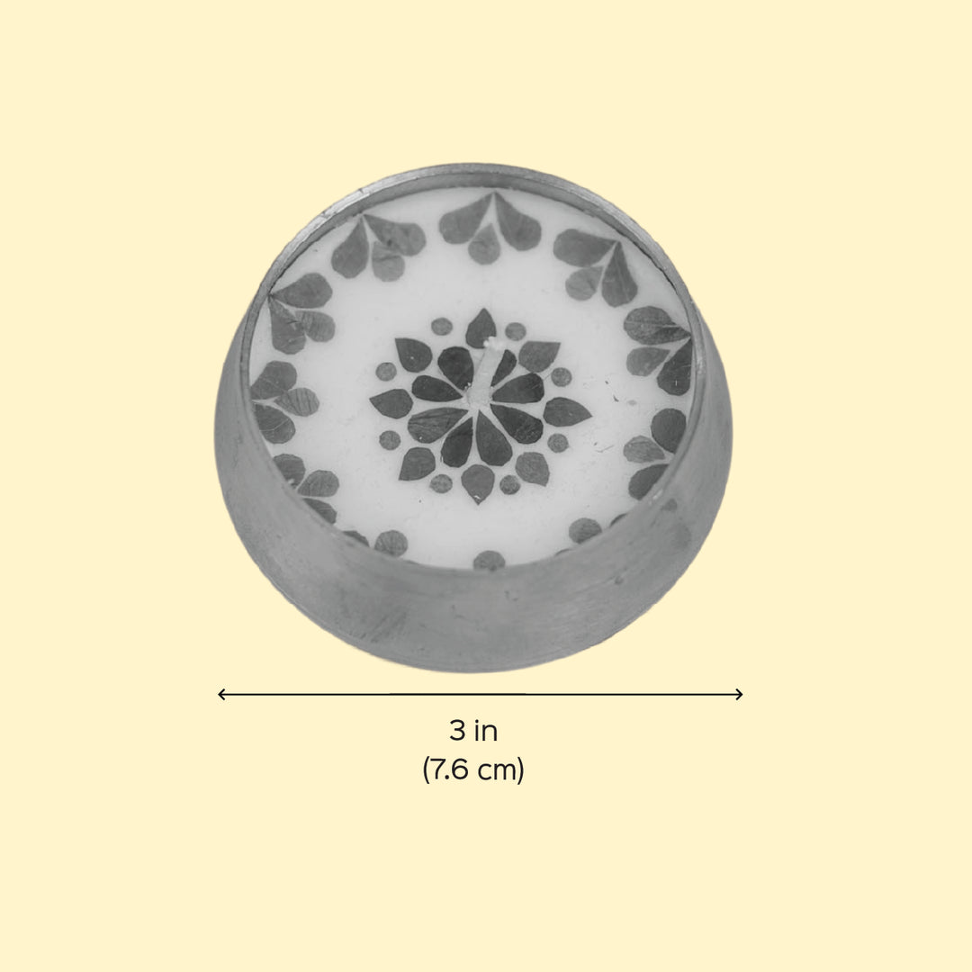 3 Inch | Handmade Pressed Flower Brass Diya Gift Box | Set Of 2