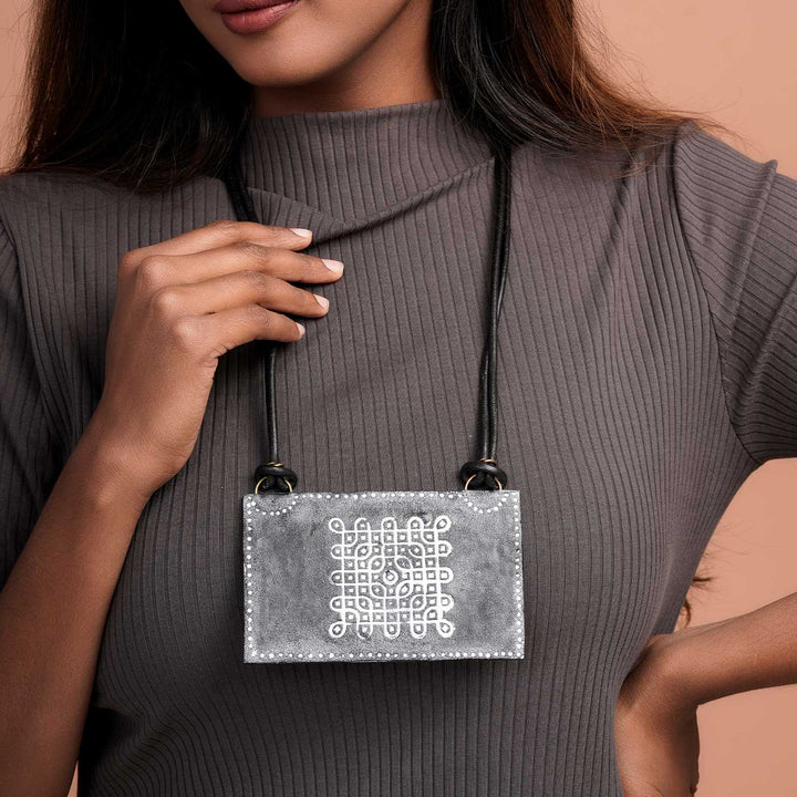 Handmade Polymer Clay Mylapore Kapaleeshwarar Temple Design Reversible Necklace