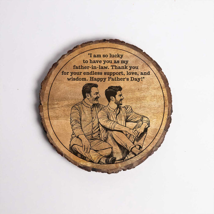 Personalized Hand Carved Engraved Dad And Son Theme Wooden Decorative Plaque