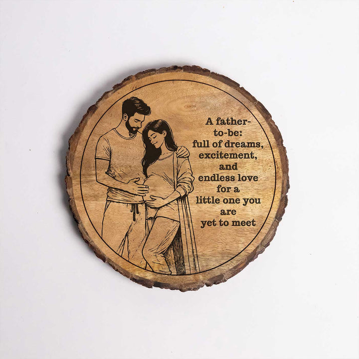 Personalized Hand Carved Engraved Dad To Be Theme Wooden Decorative Plaque