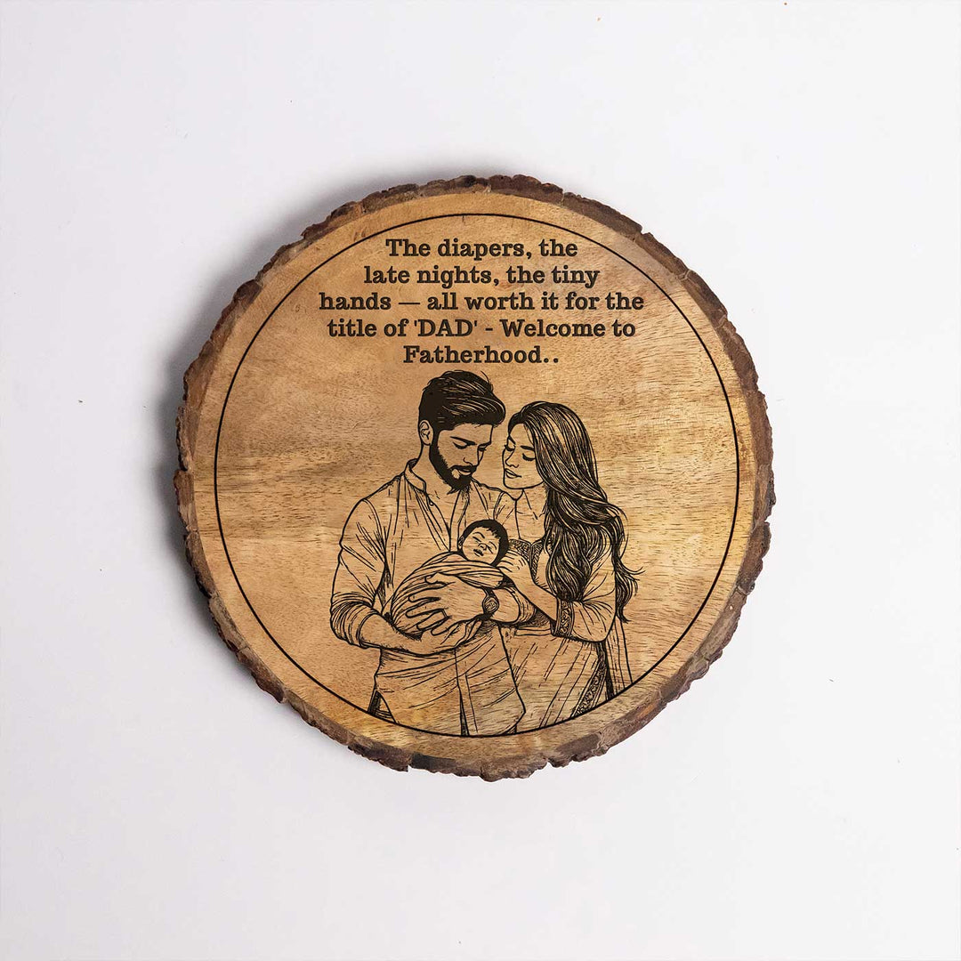 Personalized Hand Carved Engraved New Parents Theme Wooden Decorative Plaque