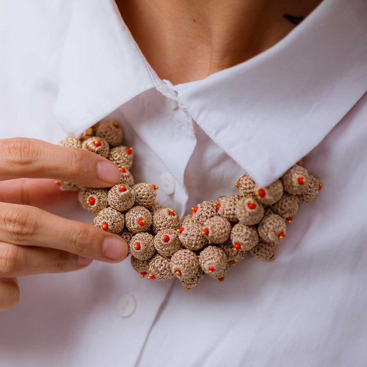 Handmade Crochet Rose Gold Devi Necklace