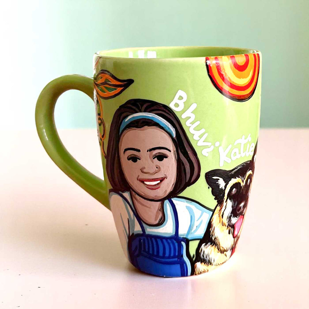 Photo Personalized Hand-Painted Pop Art Illustrated Caricature Mug | 300 ML