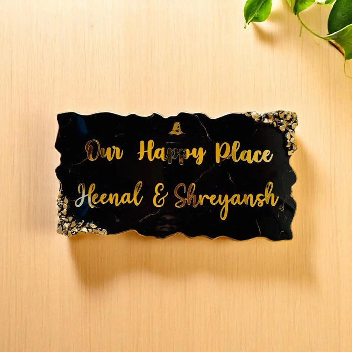 Personalized Rectangle Black Resin Name Plate