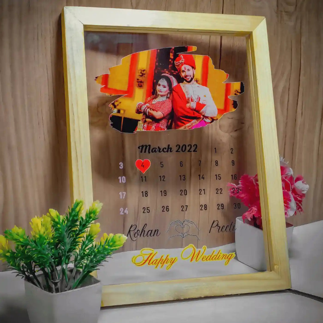 Photo Personalized Printed Calendar Theme Acrylic Decorative Plaque