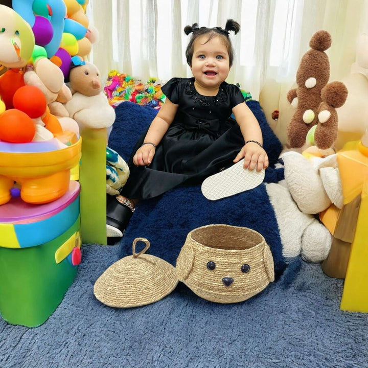 Handmade Coil Basketry Cute Matka Jute Baskets For Kids