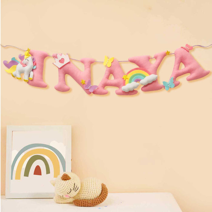 Personalized Handmade Unicorn & Rainbow Theme Felt Kids Bunting