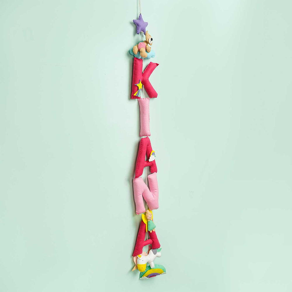 Handcrafted Personalized Unicorn Themed Bunting For Kids 1 - Hanging Vertical Name Decoration