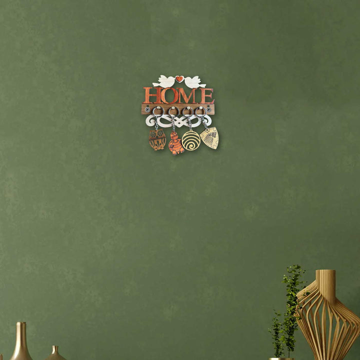 Home With Birds Laser - cut Wooden Key Hanger