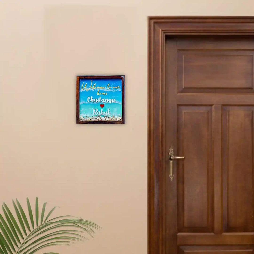 Personalized Square Ocean Theme Resin Name Plate