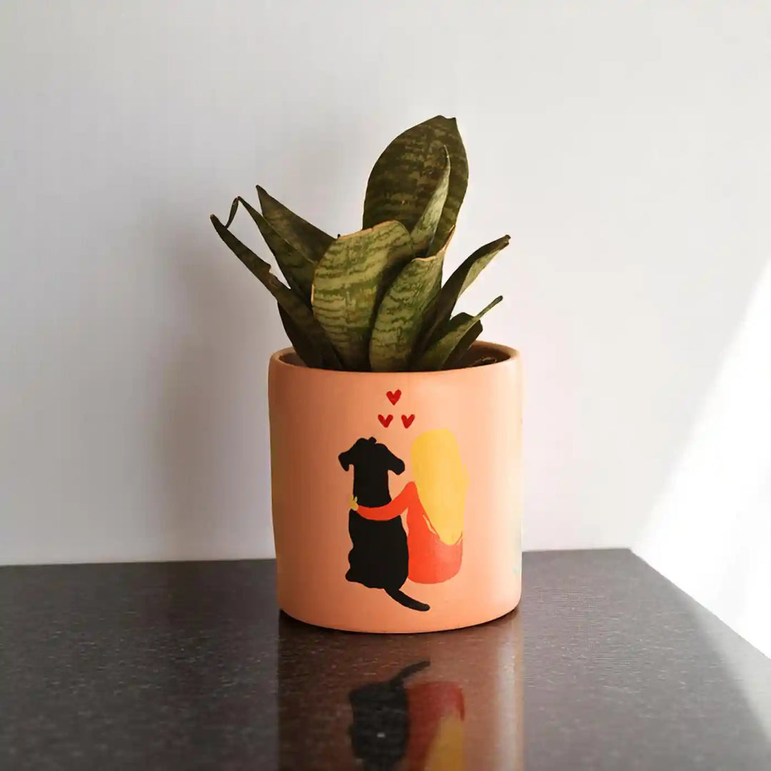 Customized Hand-Painted Pet Mother Terracotta Planter