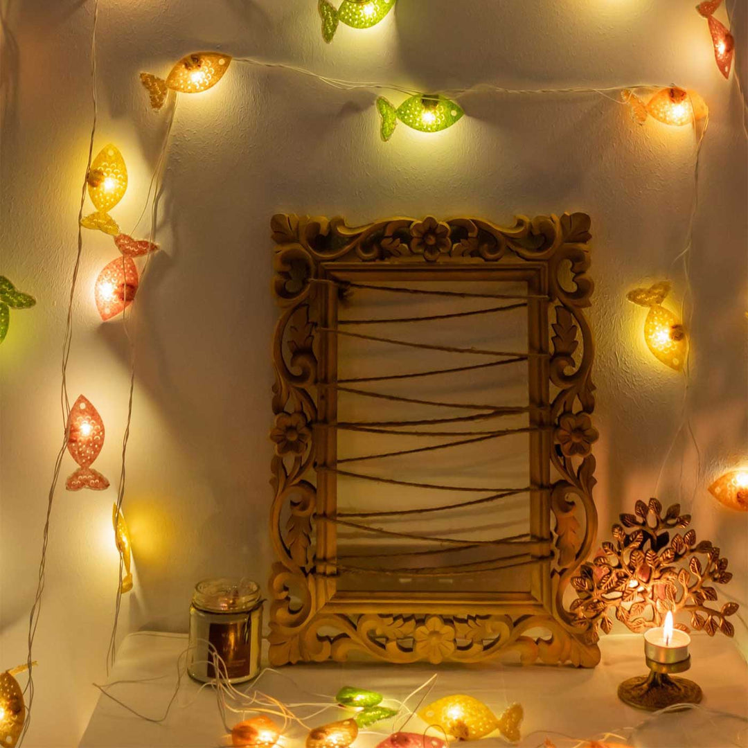 Handmade Crochet Colourful Fishes Design Felt Fairy Light