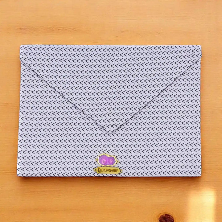 Black And White Cotton Ecofriendly iPad Envelope Sleeve With Agate | 12 x 9 inch