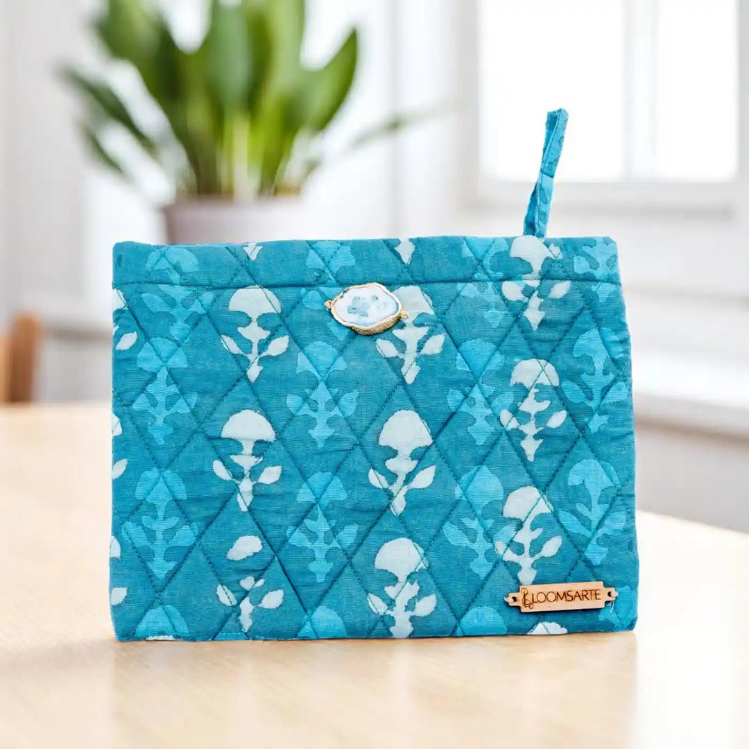 Green Cotton Ecofriendly Travel Pouch Lightweight & Stylish | 9 x 7 inch